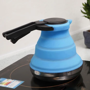 

Kitchen Camping Travel Tools Water Pot Coffee Portable Silicone Tea Kettle Collapsible Hiking Outdoor Foldable