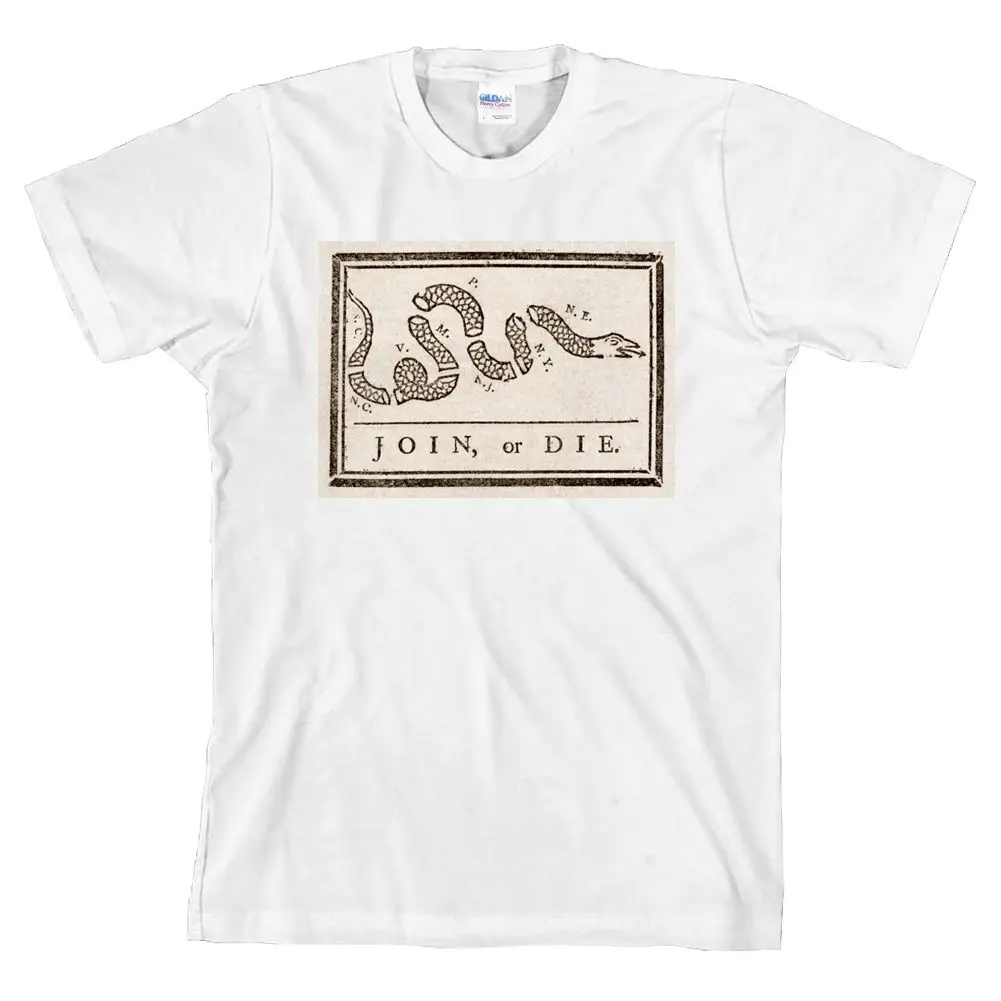 Join Or Die Бенджамин Франклин футболка с рисунком американская майка все размеры