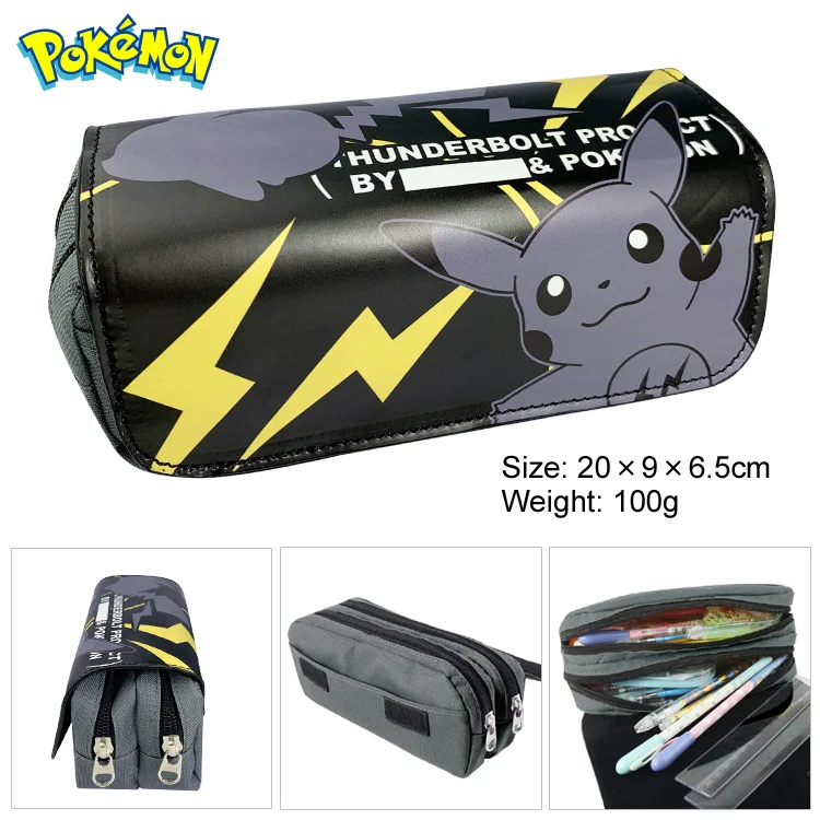

Anime Pokemon Pikachu Cosplay Student School Pen Pencil Case Box Cosmetic Makeup Bags Storage Bag Gift