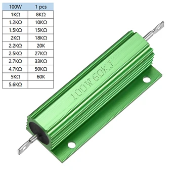 

uxcell Green 1KR - 60KR Aluminum Housing Resistor Screw Tap Chassis Wirewound Resistor Load Resistors