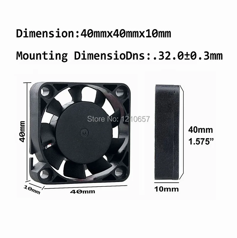 50 шт./партия GDSTIME 40 мм 40x40x10 мм 4010s DC 12V 2Pin мотор электрический вентилятор