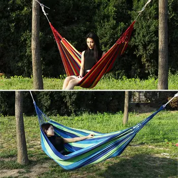 

Rainbow Colorful Leisure Hammocks Collapsible Canvas Hammocks Ultralight Camping Hammock Folding Hammock Bed With Storage Bag