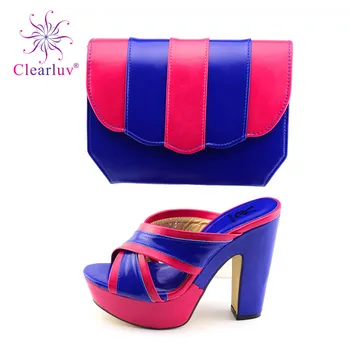 

Italian Matching Shoe and Bag Set for Party Parties Summer Women Slippers High Heels Sandals Italy Shoes with Matching Bags