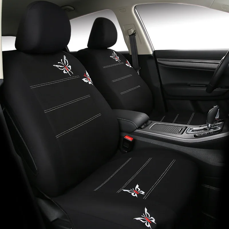 Универсальные чехлы для сидений автомобиля AUDI A3 A4 A5 A6 Wagon A7 A8/A8L Q2 Q3 Q5 Q7 4 сиденья 5 сиденье S1 2 двери S4 SQ5 RS3 RS4 черный чехол для сиденья