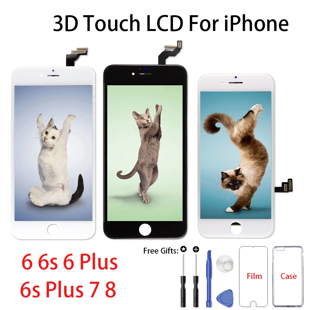 Класс AAA + Retina LCD Замена для iPhone 6 Plus 6s 7 Дисплей 3D сенсорный дигитайзер сборка