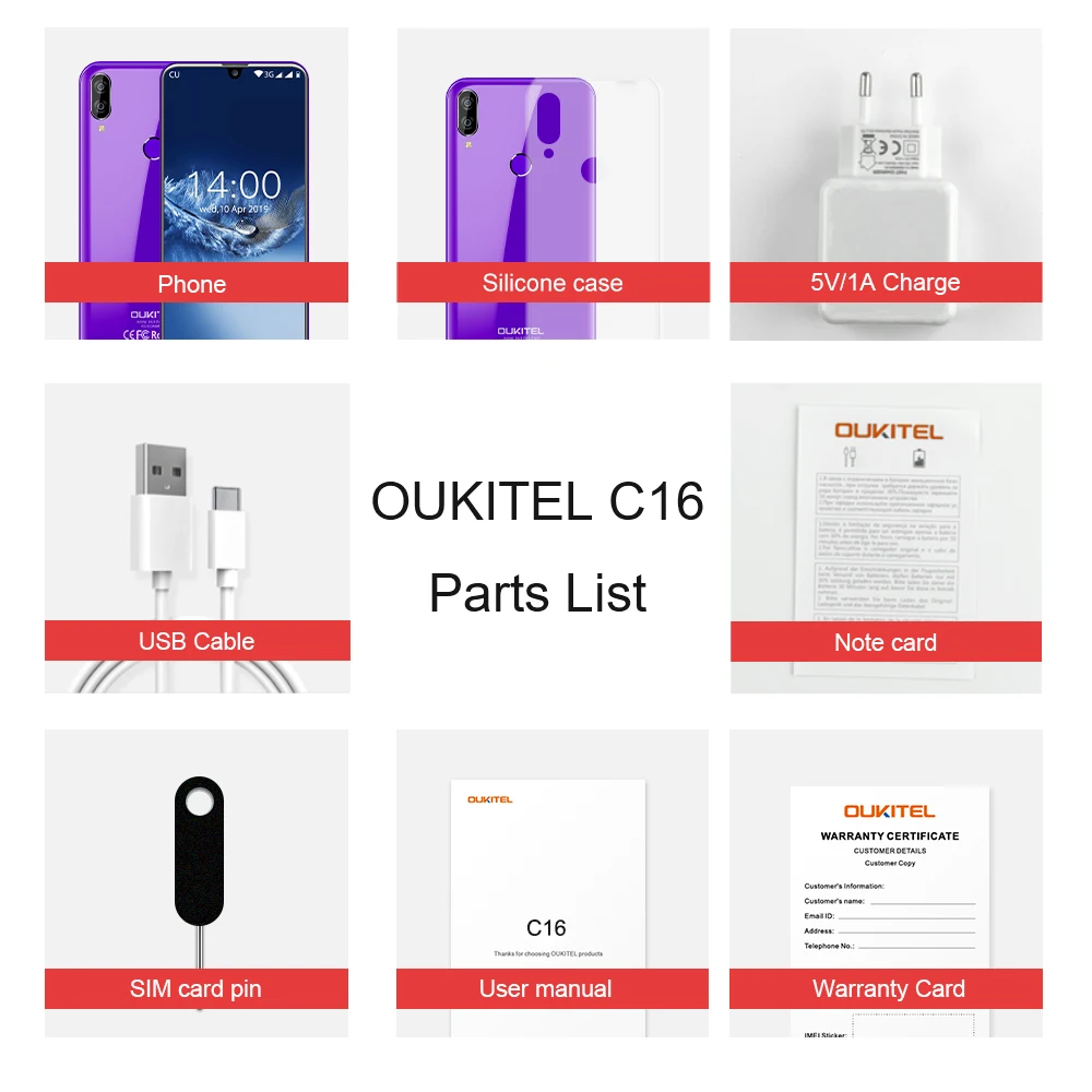 OUKITEL C16 5.71HD+ водонепроницаемый экран 3g смартфон MT6580P четырехъядерный 2 ГБ 16 ГБ Android 9,0 Pie Face ID мобильный телефон