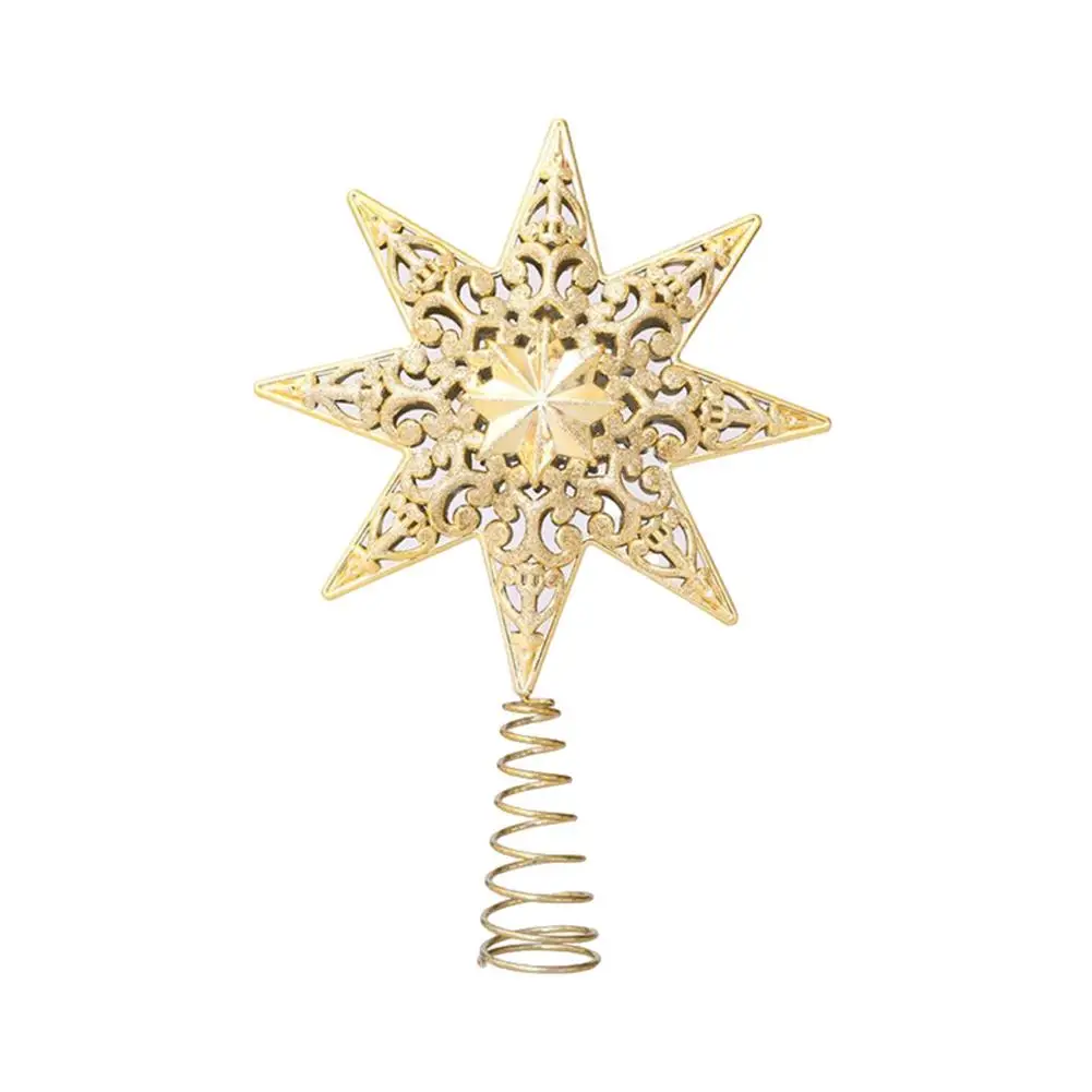 Glitter Christmas Tree Top Star Decorations For Home Xmas Topper Ornaments Navidad New Year Natal Noel | Дом и сад