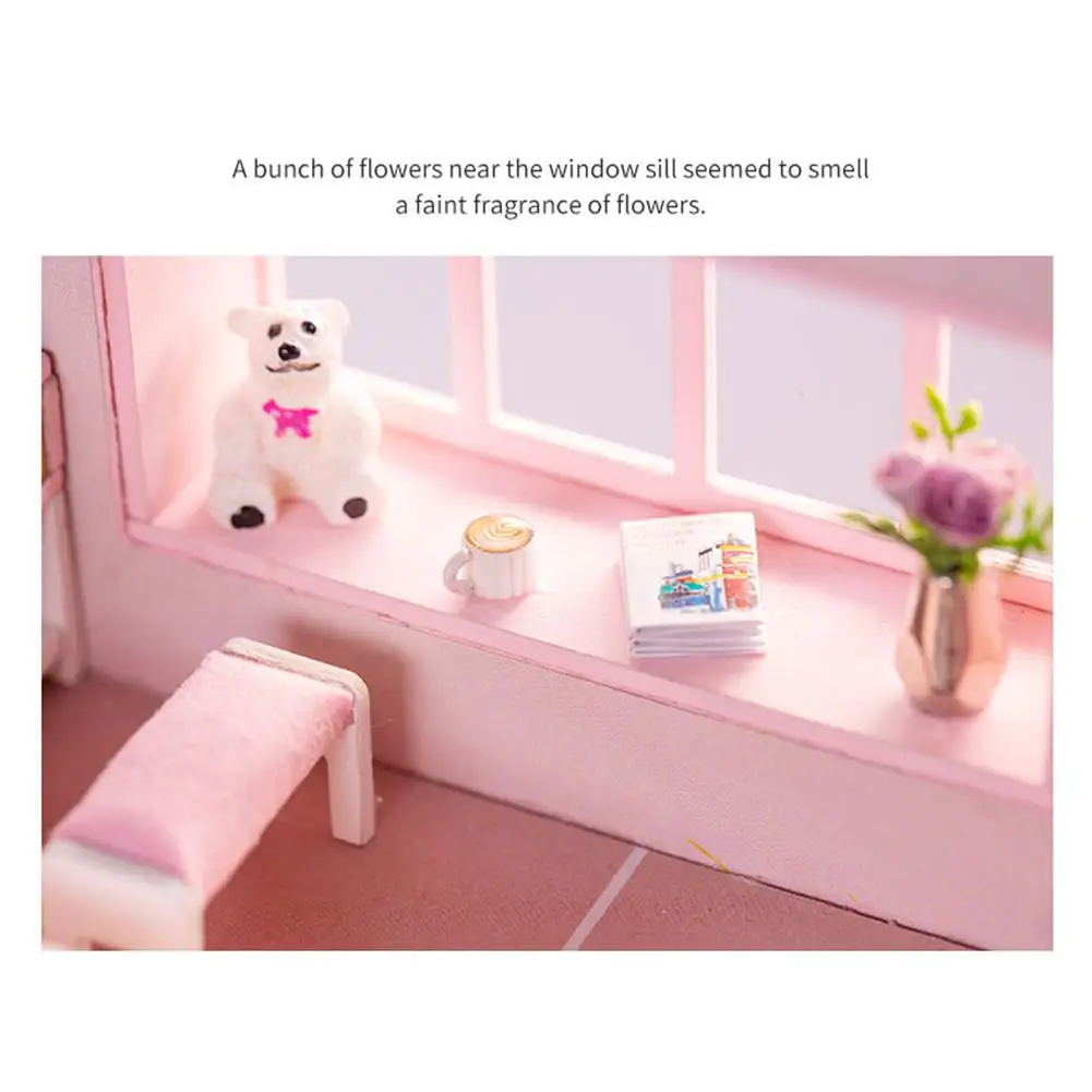 DIY Набор для кукольного домика, 3D сборный Лофт ручной работы, мини розовый домик для девочки, подарок на день рождения, День Святого Валентина, домашний декор, рукоделие, коллекционная