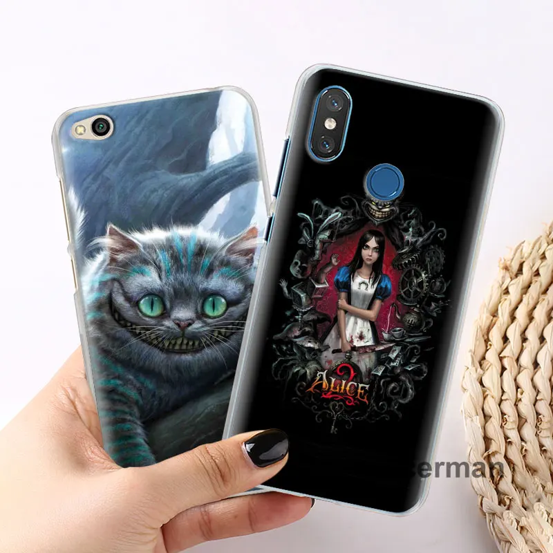 Чехол для телефона с изображением кошки Алисы в стране чудес для Redmi Note 6 7 8 Pro Redmi K20 Pro 5 6 7 6A 7A 8A Y3 S2 GO 8T Твердый Чехол