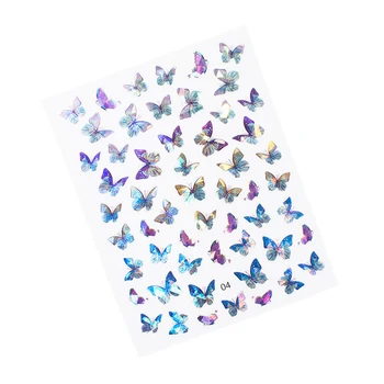 Billige Maniküre Wraps Selbst Klebe Styling Nail Art Aufkleber Hause Wasserdichte DIY Salon Ungiftig Aufkleber Sliders Transfer 3D Schmetterling