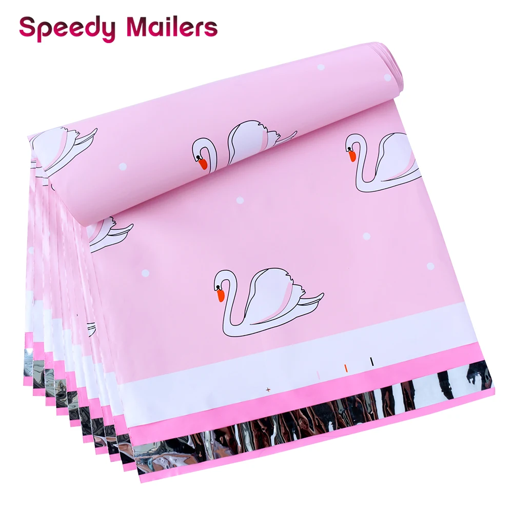 10X13'' 26x33cm Printed Pink Poly Mailer Gift Packaging Envelopes Courier Shipping Envelope Bags Self Seal Clothes Mailing Bag