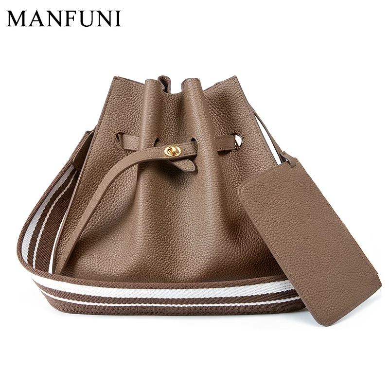 Vrouwen Emmer Handtas Mode 100% Echte Koe Lederen Dame Schoudertas Grote Capaciteit Vrouwelijke Crossbody Messenger Bag Twee Bandjes Vrouwen Emmer Handtas Mode 100% Echte Koe Lederen Dame Schoudertas Grote Capaciteit Vrouwelijke Crossbody Messenger Bag Twee Bandjes