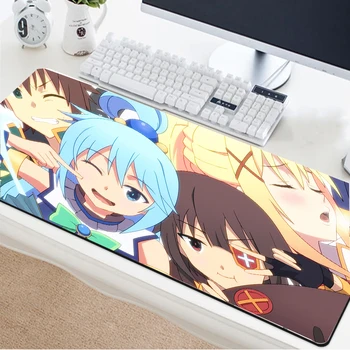 

Yuzuoan Anime Large Mouse Pad Computer Game Player Keyboard One-piece Desk Pad Non-slip Rubber Locking-edge Universal Carpet Pad