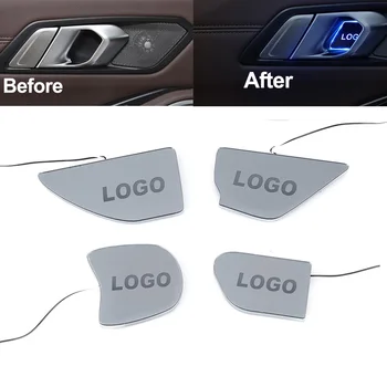 

4Pcs Customized Car LED Door Handle Bowl Cover Inner Atmosphere Light Fit for Any Auto Model Interior Car Accessories