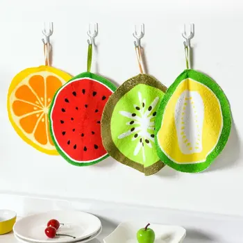 

Hangable Cartoon Fruit Pattern Towel Hand Towel Kitchen Absorbent Rag Hand Printed Fiber Cloth Towel Children's Handkerchief ^o^