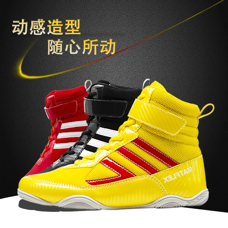 Professional Boxing Shoes Men Women Leather Breathable Upper