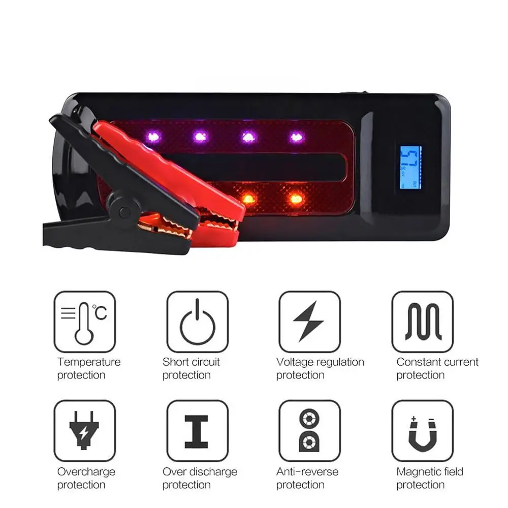 Автомобильный стартер портативный пусковое устройство зажигалка 4USB 22000mAh автомобильный стартер 600A портативное зарядное устройство для стартера автомобиля зажигалка