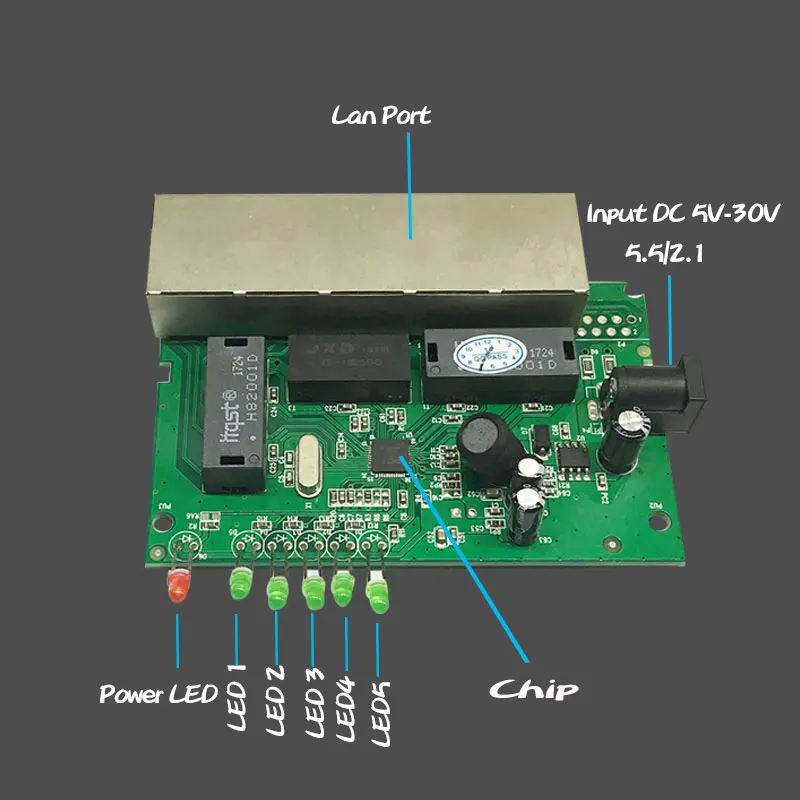 5 портов Пассивный POE переключатель 12V 15V 18V 24V IP Carema беспроводной телефон светодиодный дисплей LAN питания сплиттер 45/+ 78/