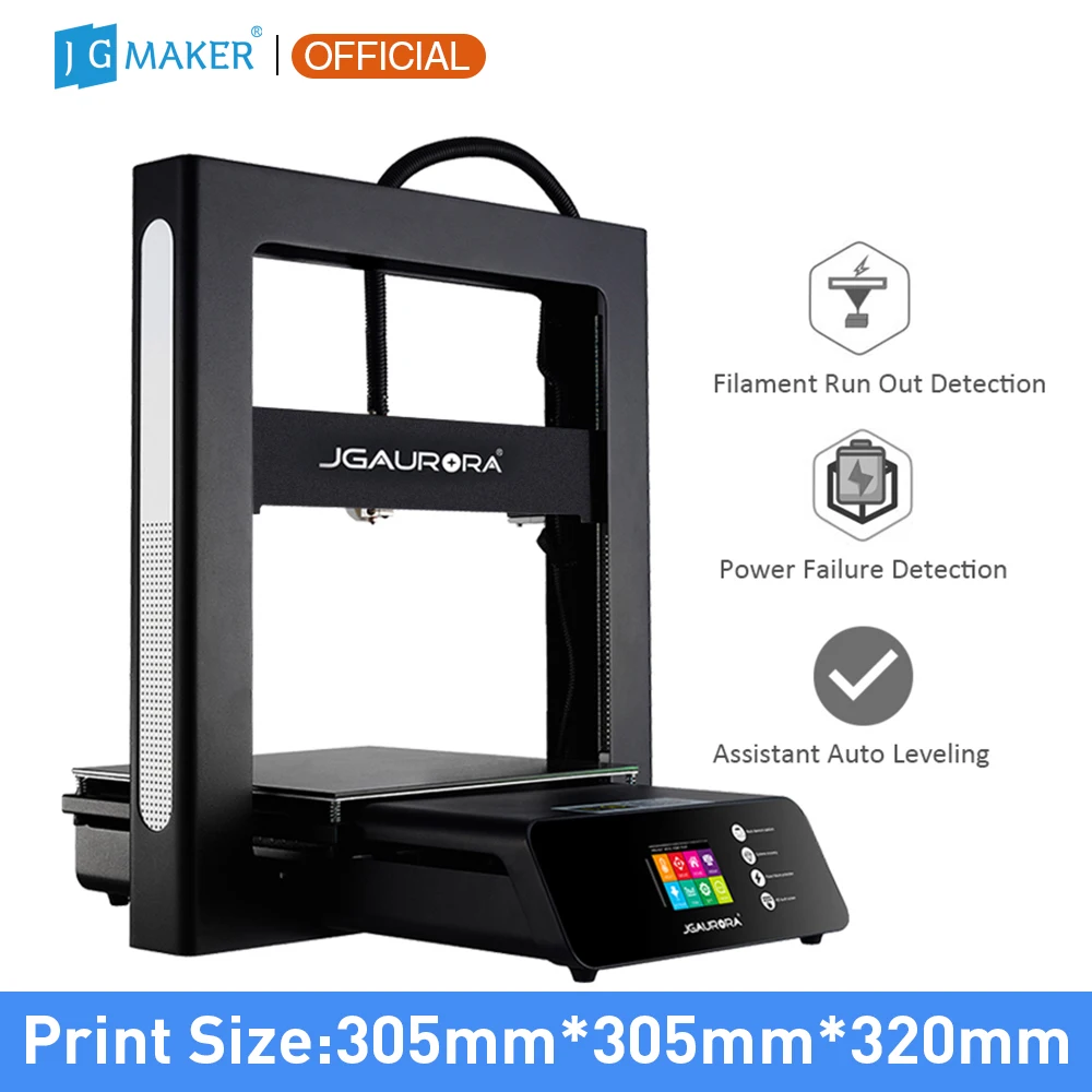 JGMAKER JGAURORA A5S 3D принтеры комплект металлический каркас сенсорный Экран PLA