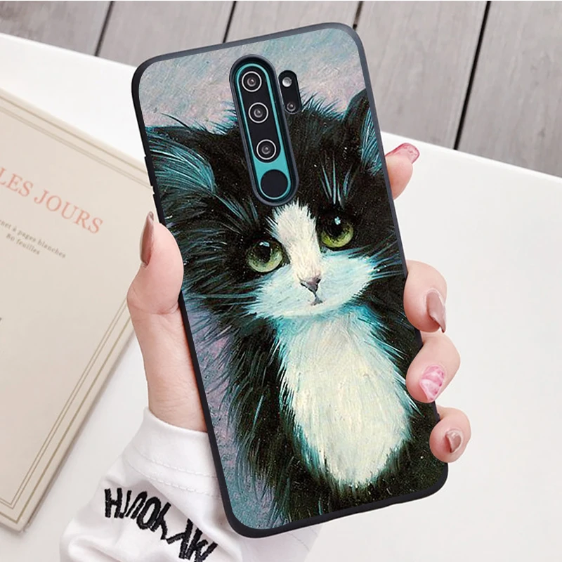 Kim Haskins Cat black Silicone Phone Case For Redmi note 9 8 7 Pro S 8T 7A Cover 