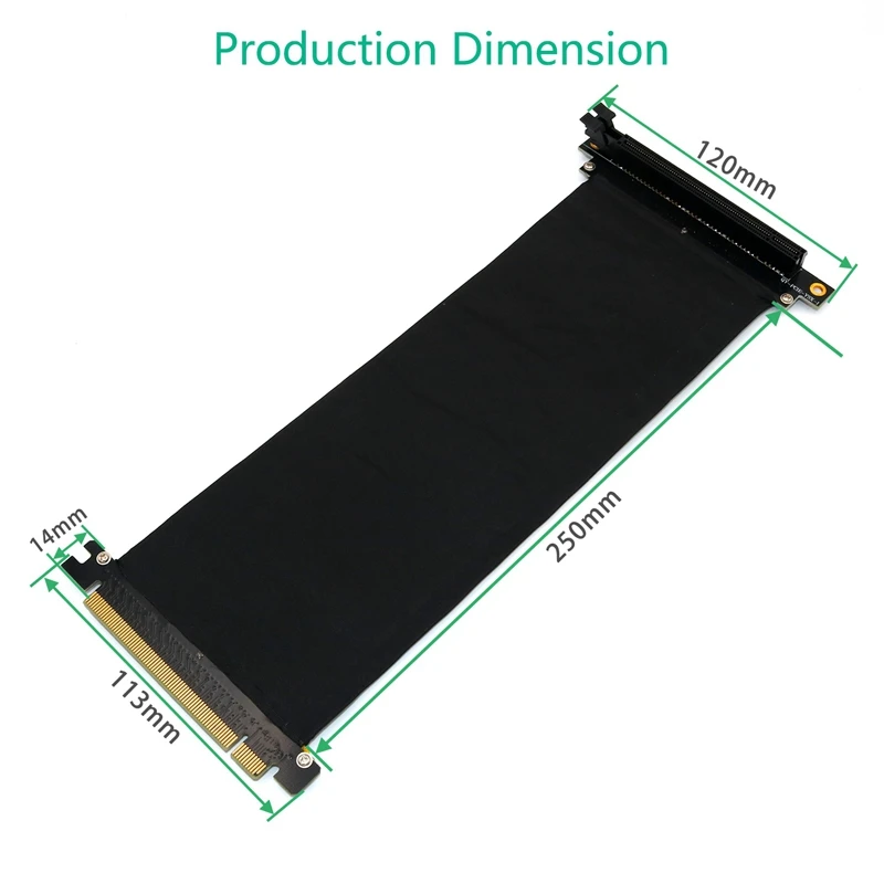 PCI Express PCI-E 3,0 16X удлинитель гибкий высокоскоростной(25 см-90 градусов