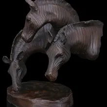 Изделия из меди и латуни хороший к двери дизайн голова животного настоящая Чистая латунь статуи скульптуры Зебра голова лошади украшение дома