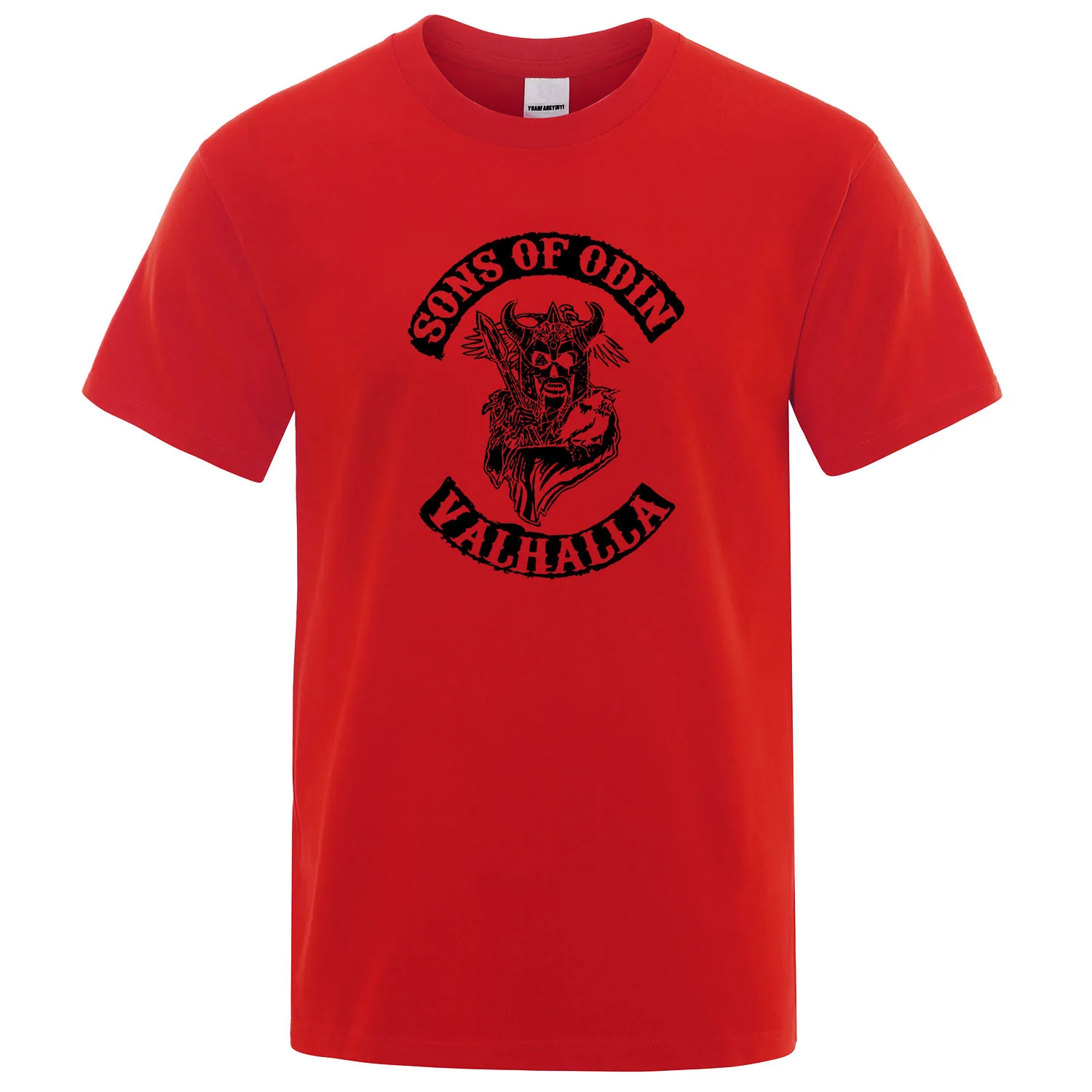 Футболки Sons Of Odin Valhalla Chapter, футболка, уличная одежда, потрясающая футболка, мужские повседневные топы с коротким рукавом, летняя хлопчатобумажная футболка - Цвет: red 1