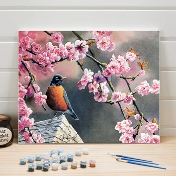 

Paint Oil Painting By Numbers Flowers Animal Bird DIY Wall Pictures For Living Room Canvas Acrylic Coloring Art Drawing Adults