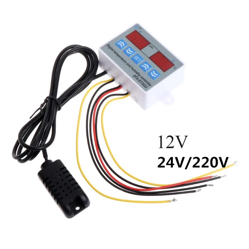 AC 220V DC 12 V/24 V/220 V 2 в 1 термометр с цифровым дисплеем регулятор влажности Термостат контроль влажности с Sensor63HF