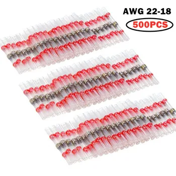 

100/500/1000PCS Solder Seal Sleeve Wire Butt Connectors Waterproof Insulated Heat Shrink Soldering Terminals Splices Kit