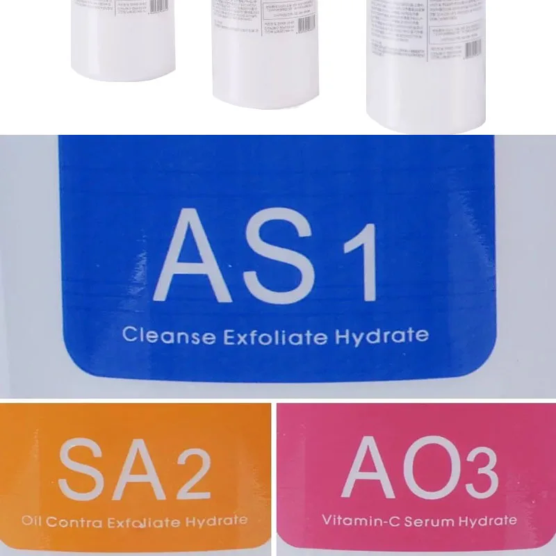 3 бутылки Hydra машина Aqua Peel раствор AS1 SA2 AO3 DHL