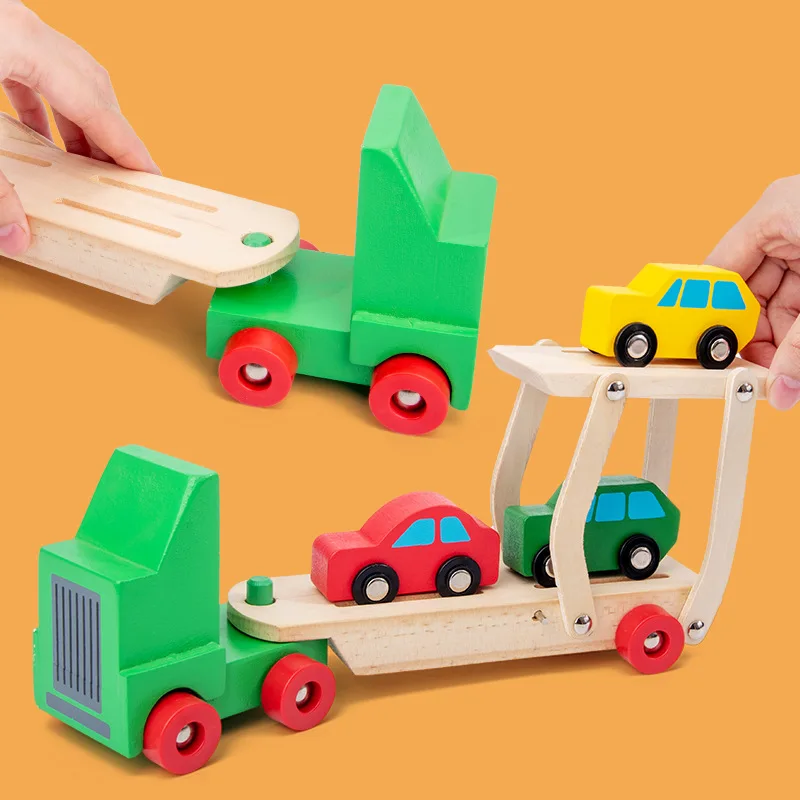 Деревянный самолет Инженерная модель автомобиля Деревянный Железнодорожный вертолет автомобиль грузовик Детская обучающая игрушка подарок на день рождения для мальчика
