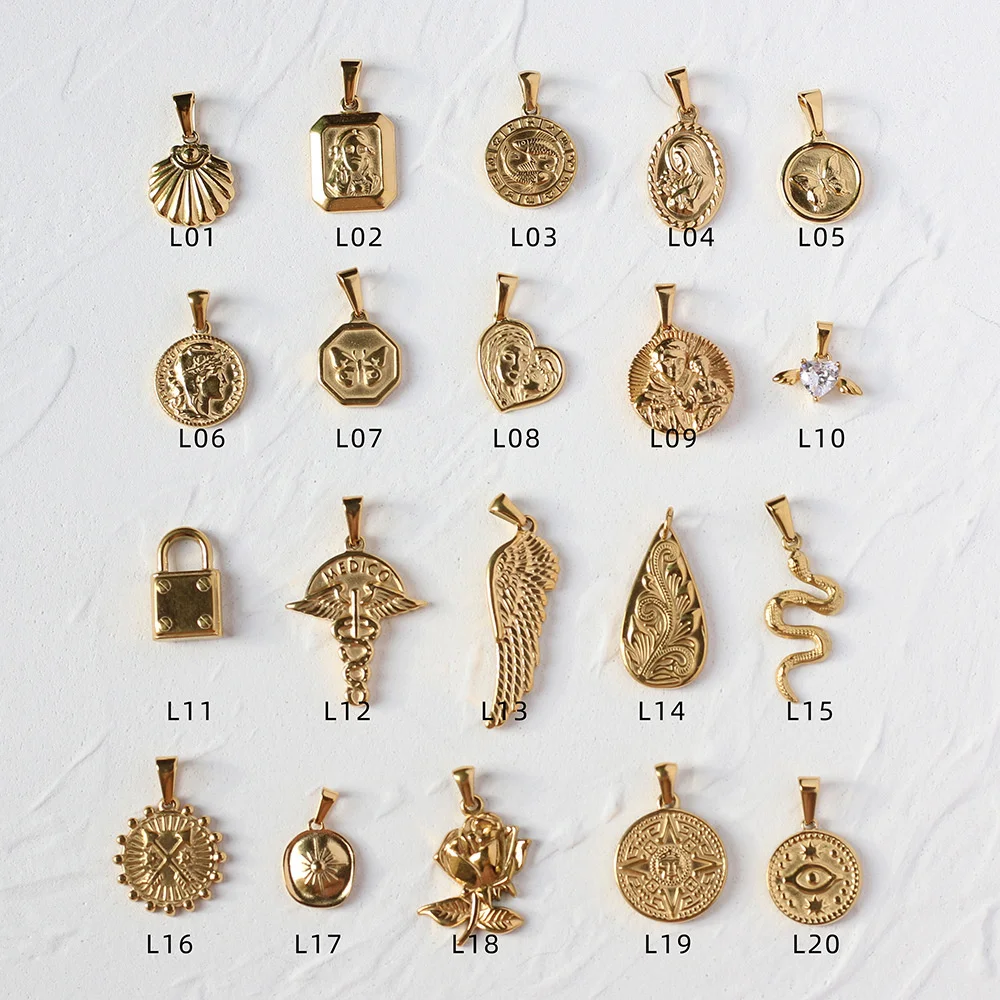 Geometry Series Only Pendant Snake Shaped Rose Coin Melon Stainless Steel Sweater Chain Gift For Women Accessories Jewelry | Украшения и