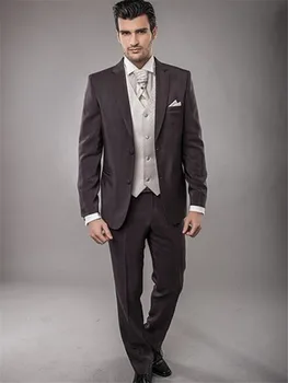 

New Style Men Suits Traje Hombre Prom Tuxedo Tailcoat Dinner Party Mens Suits 3 Piece (Jacket Pants Vest) Costume Homme