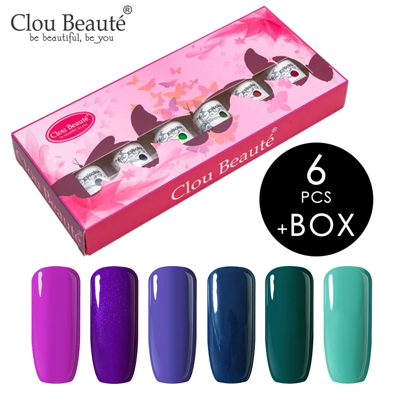 Clou Beaute 85 цветов Гель-лак подарочный набор Полупостоянный светодиодный Гель-лак для ногтей набор лак для ногтей цветная Серия 6 шт/8 шт 8 мл - Цвет: ZH10-6pcs(gift box)