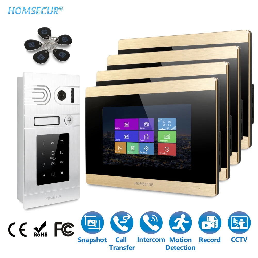 HOMSECUR 7\ Video Door Entry Phone Intercom Call System+Waterproof RFID Access for Home Security BC071-S+BM715-G HOMSECUR 7\ Video Door Entry Phone Intercom Call System+Waterproof RFID Access for Home Security BC071-S+BM715-G