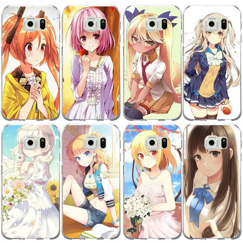 Soft TPU Phone Cases for Samsung Galaxy S2 S3 S4 S5 Mini S6 S7 S8 S9 S10 Edge Plus Lite Note 8 9 Kawaii Anime Girl Art Poster | Мобильные