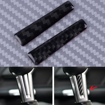 

DWCX 2Pcs Carbon Fiber Black Car Gear Shift Handle Decor Trim Moulding Cover Fit for Ford Mustang 2015 2016 2017 2018 2019