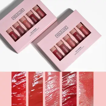 

5 Pcs/set Women Lipsticks Five Pack Makeup Mini Lacquer Makeup Lip Sealed Phantom Glaze-new I2P7