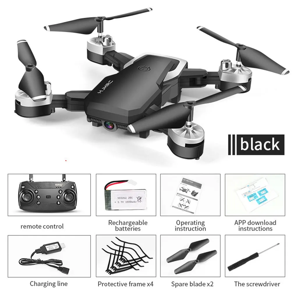 

HJ28 Foldable RC Drone 4 Channels Wifi 2MP/5MP FPV Camera Drone Altitude Hold Gesture Photo/Video RC Quadcopter