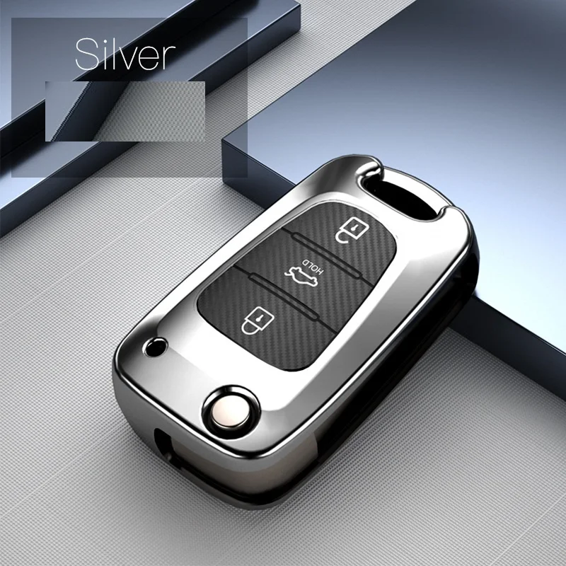 Чехол для ключей из ТПУ и углеродного волокна чехол Hyundai i20 i30 i35 iX20 iX35 Solaris Verna Kia RIO K2