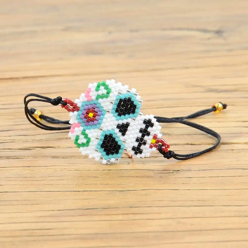 Go2boho Delica MIYUKI панк браслет женский мексиканский череп Pulseras Mujer Moda модные браслеты Etsy череп ювелирные изделия ручной работы
