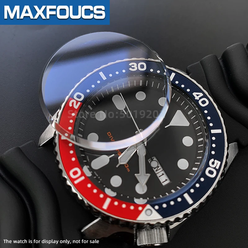 For Seiko Flat Sapphire glass Skx007 SKX009 SKX011 SKX173 SKX171 SKX175 7002 Crystal Watch Glass parts With chamfer AR Blue
