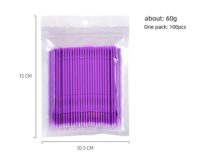 300 pçs micro escovas aplicador descartável cotonete