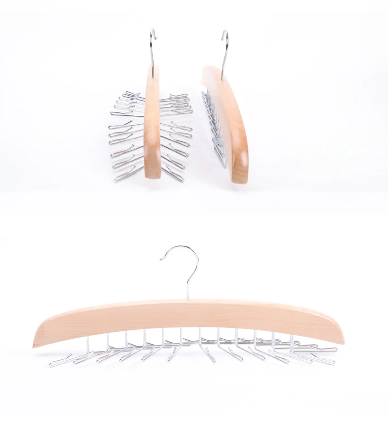 Multifunctional Wooden Belts Rack Tie Belt Cloth Hanger Scarf  Holder Organizer Wardrobe Closet Storage Hanger 8 12 24 hooks
