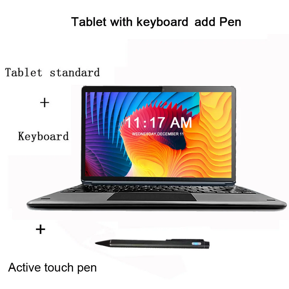 11,6 дюймов планшет ноутбук ультрабук 4G LTE планшет с клавиатурой Android MTK6797 X20 10 ядер 256 Гб SIM планшет 11," Подарки - Комплект: Add Keyboard Pen