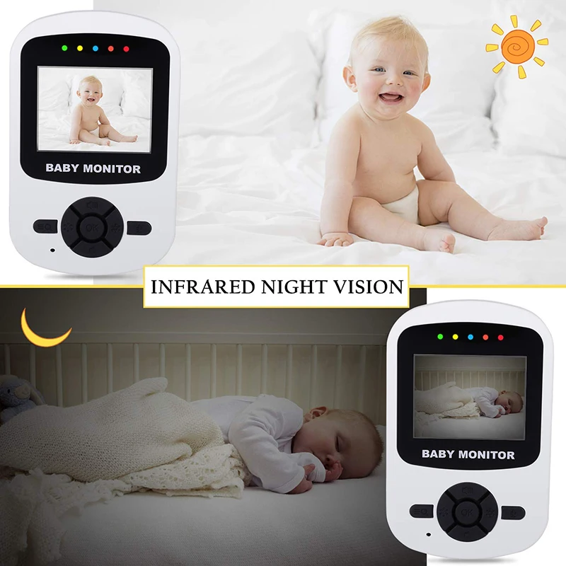 New Wireless Camera Baby Monitor Night Vision Sleep Monitor 2.4 inch LCD Display Temperature Detection Security Camera