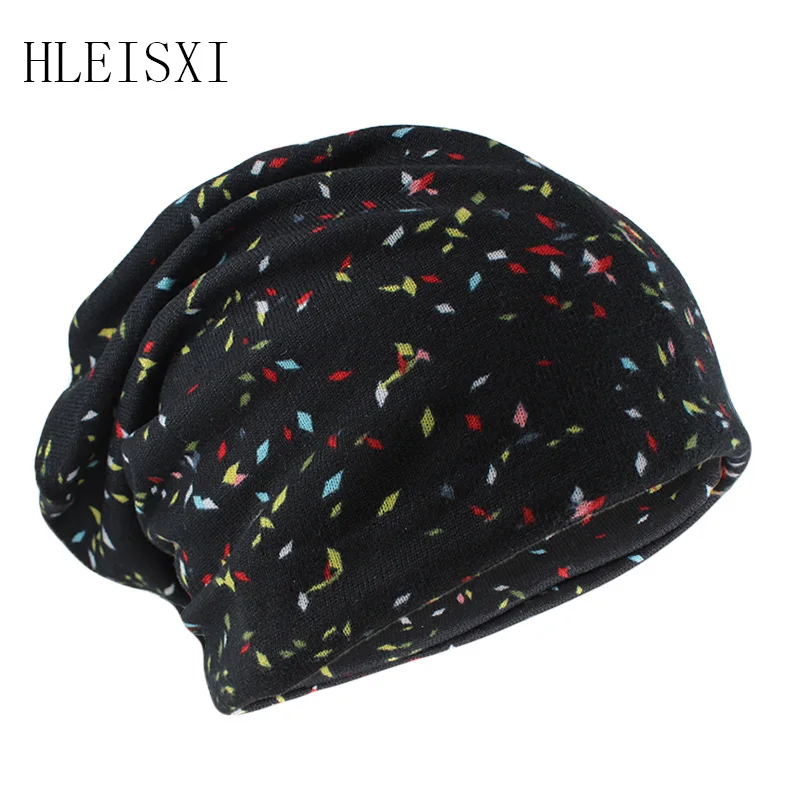 HLEISXI новые модные женские шапки Skullies весна осень теплая шапка шарф два
