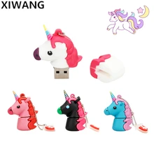 Настоящая Емкость usb флеш-накопитель 64 ГБ флеш-накопитель в виде единорога 16 Гб usb диск 128 ГБ 8 ГБ 4 ГБ милые животные флешки 32 Гб белая Подарочная лошадь