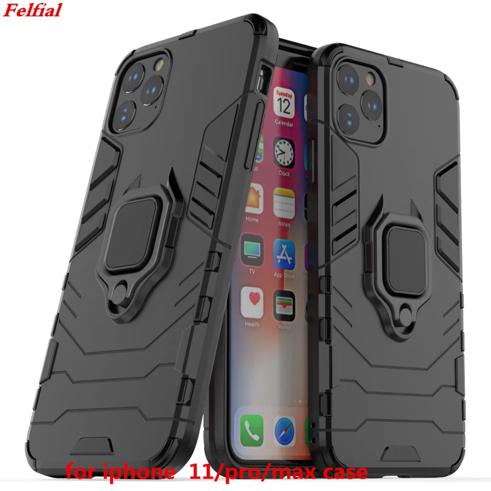 Противоударный бронированный чехол для iPhone 11 Pro 11 Pro Max Stand Car Ring Phone Cover для Apple iPhone 11 Pro max case